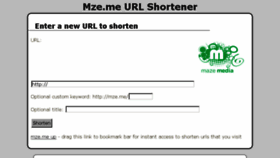 What Mze.me website looked like in 2014 (10 years ago)