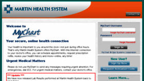 What Mychart.martinhealth.org website looked like in 2014 (9 years ago)
