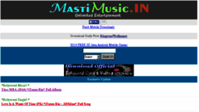 What Mastimusic.in website looked like in 2014 (9 years ago)