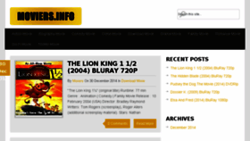 What Moviers.info website looked like in 2014 (9 years ago)