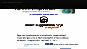 What Musicsuggestions.ninja website looked like in 2015 (8 years ago)