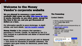 What Moneyvendor.ca website looked like in 2015 (8 years ago)