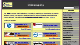 What Meancoupons.com website looked like in 2015 (8 years ago)