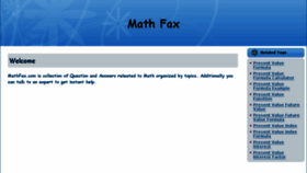What Mathfax.com website looked like in 2015 (8 years ago)