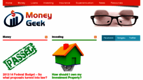 What Moneygeek.com.au website looked like in 2016 (8 years ago)