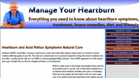 What Manageyourheartburn.com website looked like in 2016 (8 years ago)