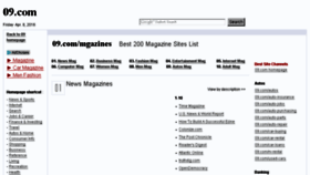 What Magazines.09.com website looked like in 2016 (8 years ago)