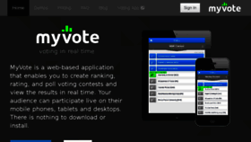 What Myvote.io website looked like in 2016 (8 years ago)