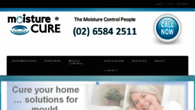 What Moisturecure.com.au website looked like in 2016 (8 years ago)