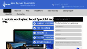 What Mac-repairs.co.uk website looked like in 2016 (8 years ago)