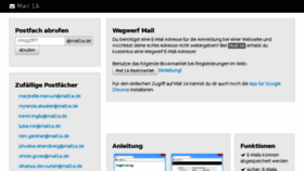 What Mail1a.de website looked like in 2016 (8 years ago)