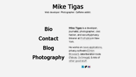 What Mike.tig.as website looked like in 2016 (8 years ago)