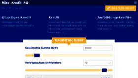What Miro-kredit.ch website looked like in 2016 (7 years ago)