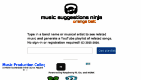 What Musicsuggestions.ninja website looked like in 2016 (7 years ago)