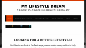 What Mylifestyledream.com website looked like in 2016 (7 years ago)