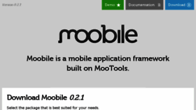 What Moobilejs.com website looked like in 2016 (8 years ago)