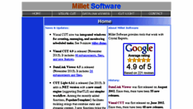 What Milletsoftware.com website looked like in 2016 (8 years ago)