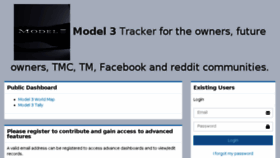 What Model3tracker.info website looked like in 2016 (7 years ago)