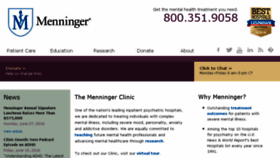 What Menningerclinic.com website looked like in 2016 (7 years ago)