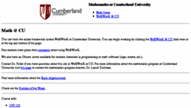 What Math.cumberland.edu website looked like in 2016 (7 years ago)