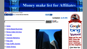 What Moneymakelist.com website looked like in 2016 (7 years ago)