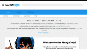 What Mangadojo.com website looked like in 2016 (7 years ago)