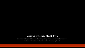 What Mattfox.com website looked like in 2016 (7 years ago)
