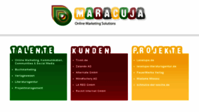 What Maracuja.de website looked like in 2016 (7 years ago)