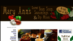 What Maryannsbeans.com website looked like in 2016 (7 years ago)