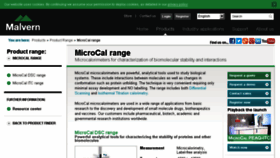 What Microcal.com website looked like in 2016 (7 years ago)