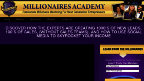 What Millionairesacademy.com website looked like in 2016 (7 years ago)