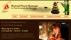 What Massageadomicile.com website looked like in 2016 (7 years ago)