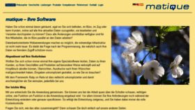 What Matique.de website looked like in 2016 (7 years ago)