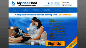 What Myidealhost.com website looked like in 2016 (7 years ago)