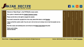 What Maianrecipe.com website looked like in 2016 (7 years ago)