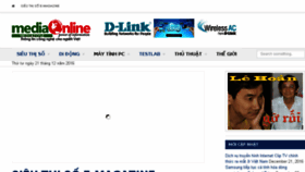 What Mediaonline.vn website looked like in 2016 (9 years ago)