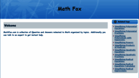 What Mathfax.com website looked like in 2016 (7 years ago)