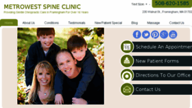 What Metrowestspineclinic.com website looked like in 2016 (7 years ago)