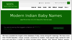 What Modernindianbabynames.com website looked like in 2017 (7 years ago)