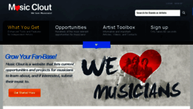 What Musicclout.com website looked like in 2017 (7 years ago)