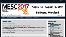 What Mesconference.org website looked like in 2017 (7 years ago)
