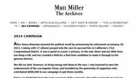 What Mattmillerforcongress.com website looked like in 2017 (7 years ago)