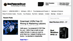 What Musicproductiontips.net website looked like in 2017 (7 years ago)