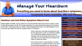 What Manageyourheartburn.com website looked like in 2017 (7 years ago)