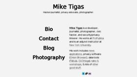 What Mike.tig.as website looked like in 2017 (6 years ago)
