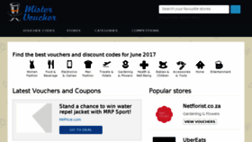 What Mistervoucher.co.za website looked like in 2017 (6 years ago)