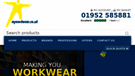 What Myworkwear.co.uk website looked like in 2017 (6 years ago)