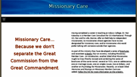 What Missionarycare.com website looked like in 2017 (6 years ago)