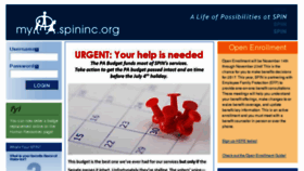 What My.spininc.org website looked like in 2017 (8 years ago)