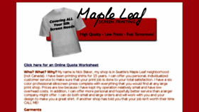 What Mapleleafscreenprinting.com website looked like in 2017 (7 years ago)